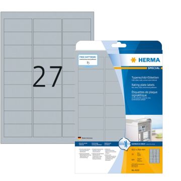 Étiquettes adhésives de signalisation Gris - 63,5 x 29,6 mm HERMA 4222 Signal