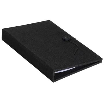 Protège-menus A5 en lin - Noir - 6 inserts : EUROPEL image