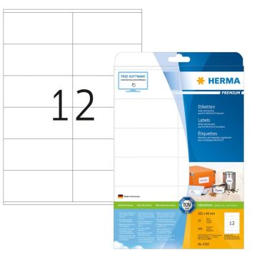 Étiquettes adhésives blanches 4363 Herma Application 