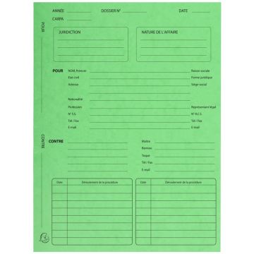 Dossier de Procédure Avocat Chemises - Vert EXACOMPTA modèle