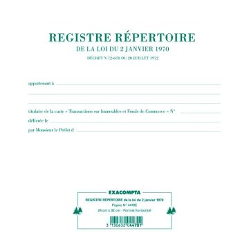 Registre immobilier répertoire EXACOMPTA 4470E page de garde