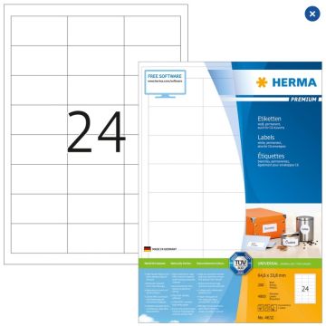 Étiquettes adhésives blanches - Multi-usages 4632  Herma 