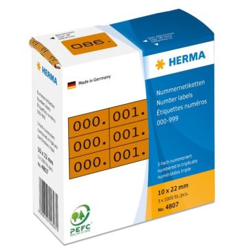 Etiquettes à triple numérotation - Noir et Marron HERMA 4807