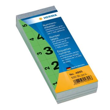 HERMA: Etiquette autocollante chiffre numéro de 1 à 500 - 4895 Vert