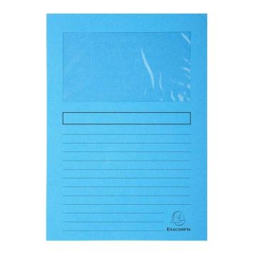 EXACOMPTA  50162E : Chemises à fenêtre Super - Bleu