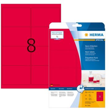 Étiquettes adhésives - Rouge fluorescent - 99,1 x 67,7 mm HERMA 5046