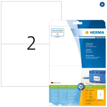 Étiquettes adhésives blanches Premium - 210 x 148 mm HERMA  5064