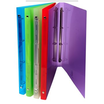 Exacompta 51198E Crystal : Classeur souple Assortiment - 4 anneaux