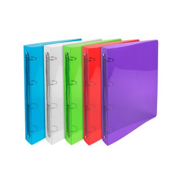 51298E Crystal : Classeur souple Assortiment - 4 anneaux