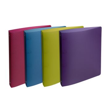 Exacompta 51387E Linicolor Intensive : Classeur souple Assortiment - 4 anneaux