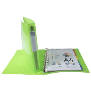 Classeur souple Iderama - 4 anneaux de 30 mm - Vert anis EXACOMPTA Visuel