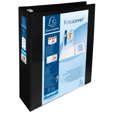 EXACOMPTA : Classeurs 51845NE personnalisables avec 3 pochettes - Noir - Dos de 90 mm