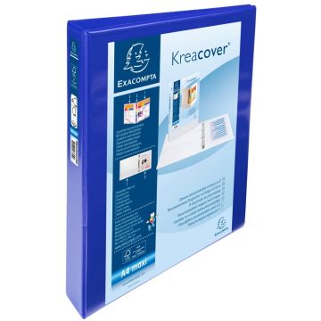 EXACOMPTA 51846BE : Classeurs personnalisables avec 3 pochettes - Bleu - Dos de 47 mm