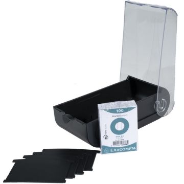 Boîte à fiches - 195 x 100 x 63 mm - A8 - Noir : EXACOMPTA Office image