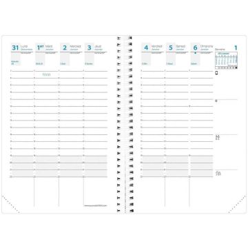 Agenda Semainier 2025 - 100 x 150 mm - Noir QUO VADIS Time et Life Pocket intérieur
