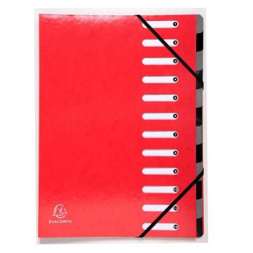 53925E EXACOMPTA  : Trieur avec élastiques  Rouge