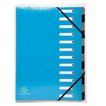 53927E EXACOMPTA  : Trieur avec élastiques Bleu clair