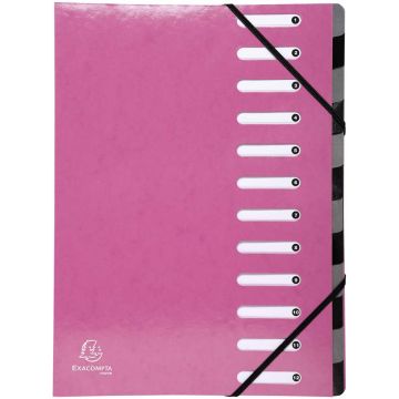 EXACOMPTA : Trieur élastiques 12 compartiments Rose 53928E photo
