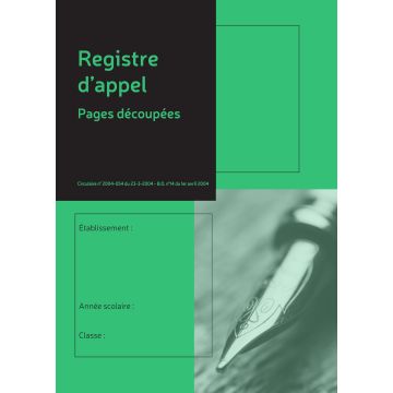 Registre d'appels journaliers Ecole - Pages découpées LE DAUPHIN
