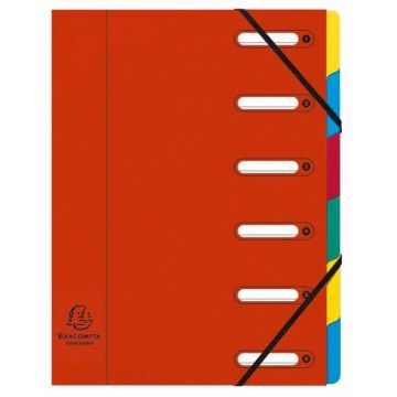 Trieur avec élastiques - Rouge - 6 compartiments EXACOMPTA Image