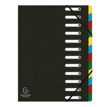 55121E EXACOMPTA  : Trieur avec élastiques  Noir