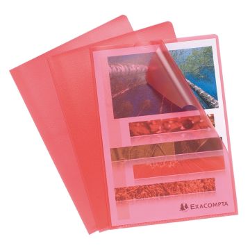 EXACOMPTA 56115E : Pochettes à coins A4 - PP12  - Rouge