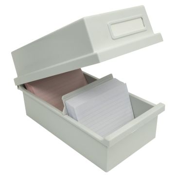 Boite pour 600 Fiches A7/IBF avec Couvercle - Gris : EXACOMPTA modele