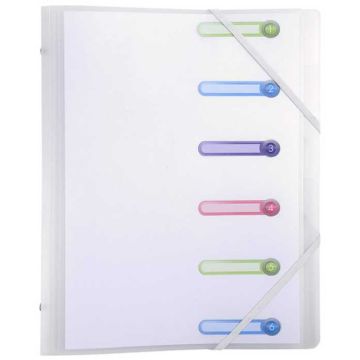 Photo Trieur avec élastiques Chromaline 6 compartiments - Incolore EXACOMPTA 