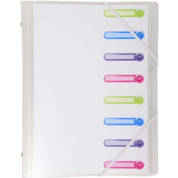 EXACOMPTA : Trieur avec élastiques - 8 compartiments 56187E Incolore photo