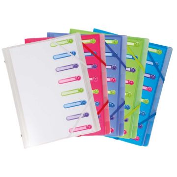 EXACOMPTA : Trieur avec élastiques - 8 compartiments 56189E assortiment