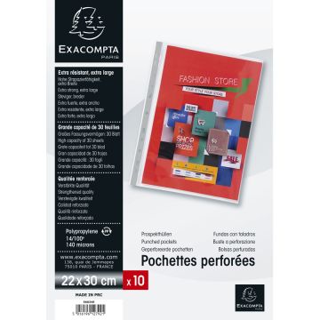 Lot de 10 Pochettes perforées pour Exagraphic - A4 EXACOMPTA Visuel