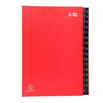 EXACOMPTA : Trieur numérique - 32 compartiments 57035E Rouge