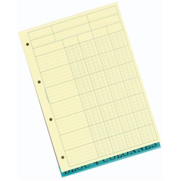 EXACOMPTA Bloc Audit - Jaune - 4 colonnes avec en-tête 5704E