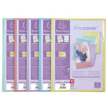Porte-vues Souple Personnalisable - Assortiment Pastel - A4 : EXACOMPTA assort