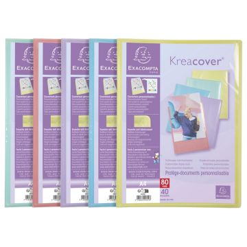 Porte-vues Souple Personnalisable - Assortiment Pastel - A4 - 80 vues : EXACOMPTA assort