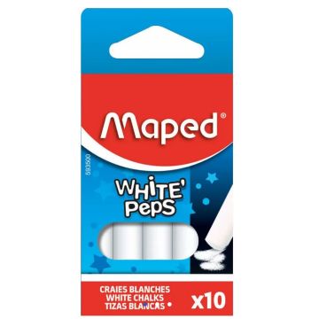 Boite de 10 craies pour tableau - Blanc MAPED image