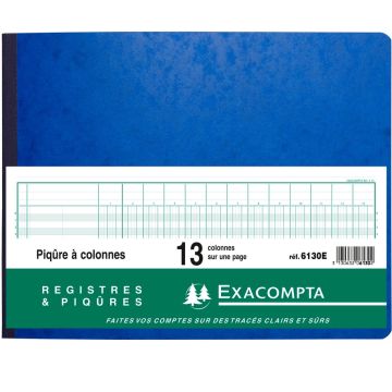 EXACOMPTA 6130E : Registre de 13 colonnes sur 1 page - 250 x 320 mm Journal comptable