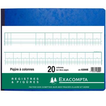 EXACOMPTA 6200E Registre 20 colonnes 250 x 320 mm 