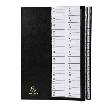 Trieur alphanumérique - 26 compartiments - Noir  621226E EXACOMPTA 
