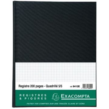 Registre - 200 pages quadrillées 320 x 250 mm EXACOMPTA 6412E 