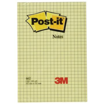 Notes adhésives quadrillées - Jaune - 102 x 152 mm POST-IT 