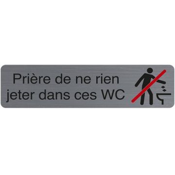 Plaque adhésive de signalisation - Prière de ne rien jeter dans ces WC : EXACOMPTA image