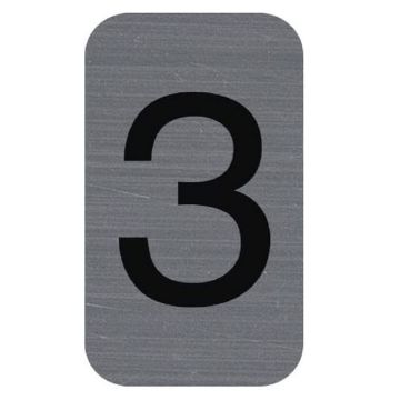 Plaque verticale adhésive de signalisation - Chiffre 3 : EXACOMPTA image