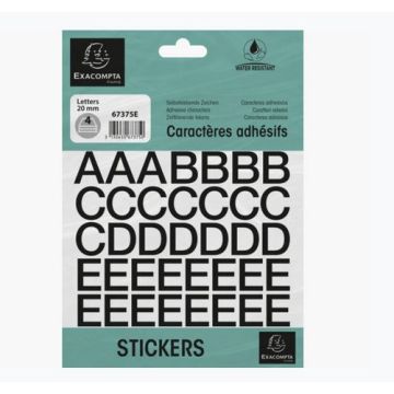 Pochette de Lettres adhésives de A à Z - 20 mm - Noir : EXACOMPTA image
