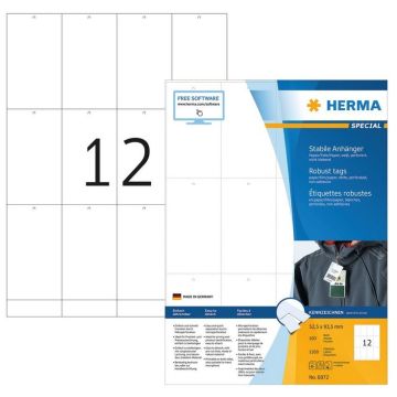 Etiquettes de prix imprimables et perforées - 93,5 x 52,5 mm - Blanc HERMA Lot de 1200