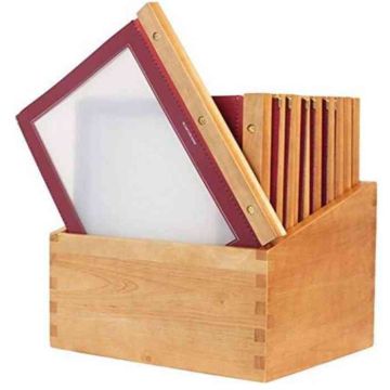 Protège-menus A4 - Plastique/Bois - Bordeaux : SECURIT Wood Lot de 20 image