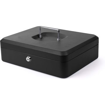 Grande Caisse à Monnaie - Noir - 300 x 240 x 90 mm : PAVO Visuel
