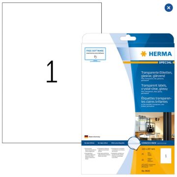 Étiquettes adhésives - Transparente - 210 x 297 mm HERMA 8020