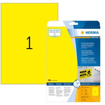 Étiquettes adhésives de signalisation - Jaune - 210 x 297 mm HERMA 8033 Signal