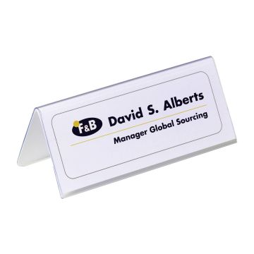 Lot de 25 Chevalets porte-nom - 150 x 61 mm - PVC Transparent : DURABLE Visuel